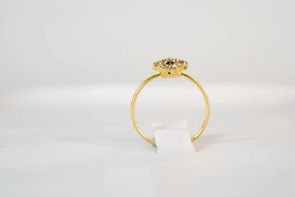 Bague fine en plaqué Or avec pierres Zirconium et Saphir Ma boutique