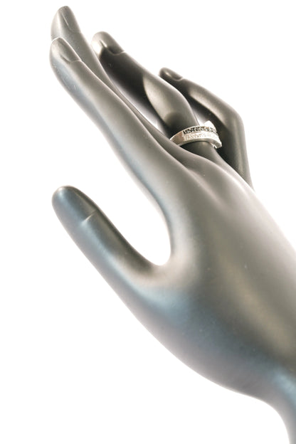 Bague en Argent avec pierres de Zirconium blanches et noires Ma boutique