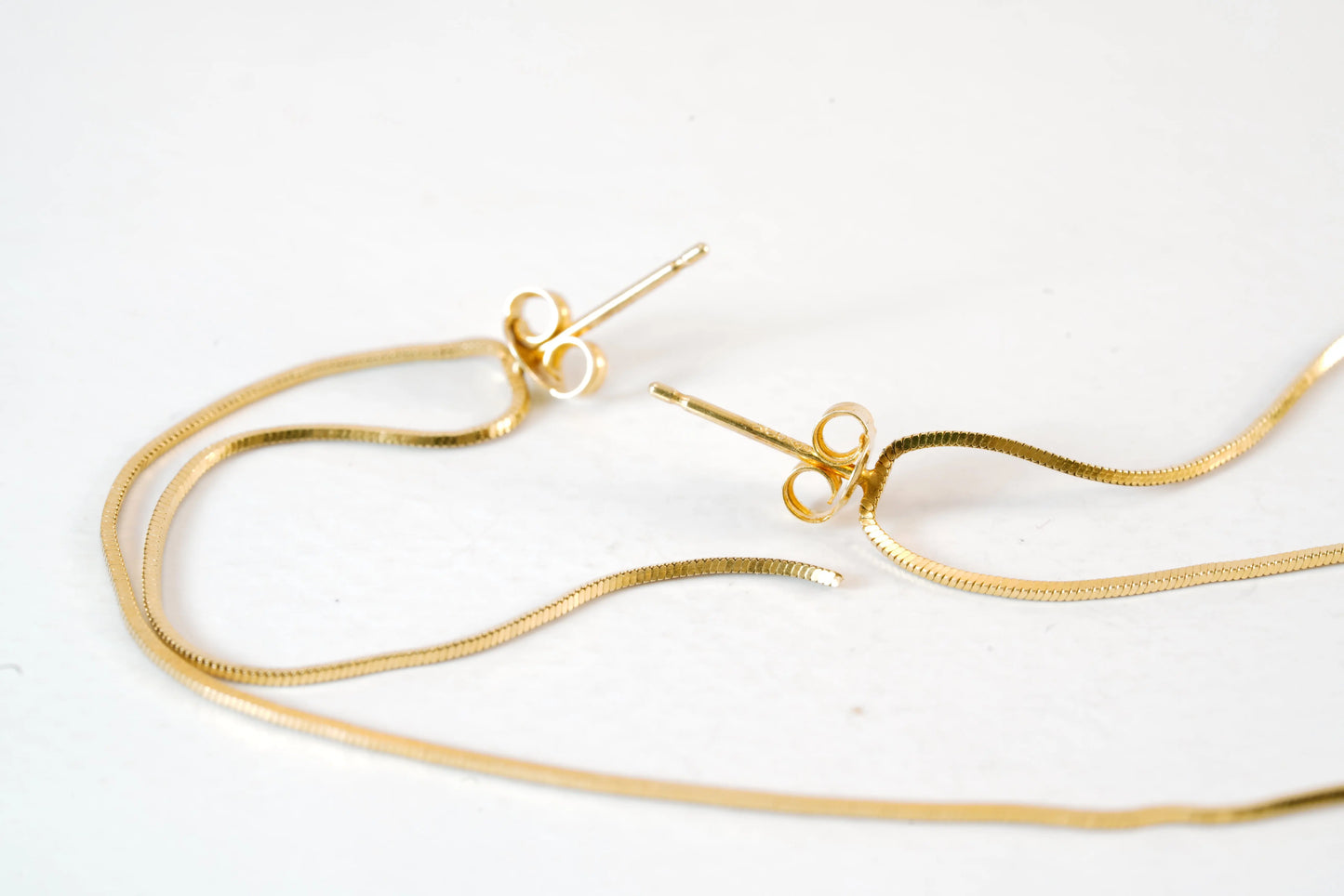Boucles d'oreilles en Plaqué Or avec 2 fils tombants Ma boutique