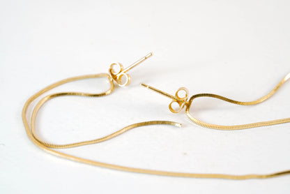 Boucles d'oreilles en Plaqué Or avec 2 fils tombants Ma boutique