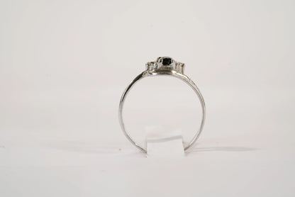 Bague en Argent avec Pierres Saphir et Zirconium Ma boutique