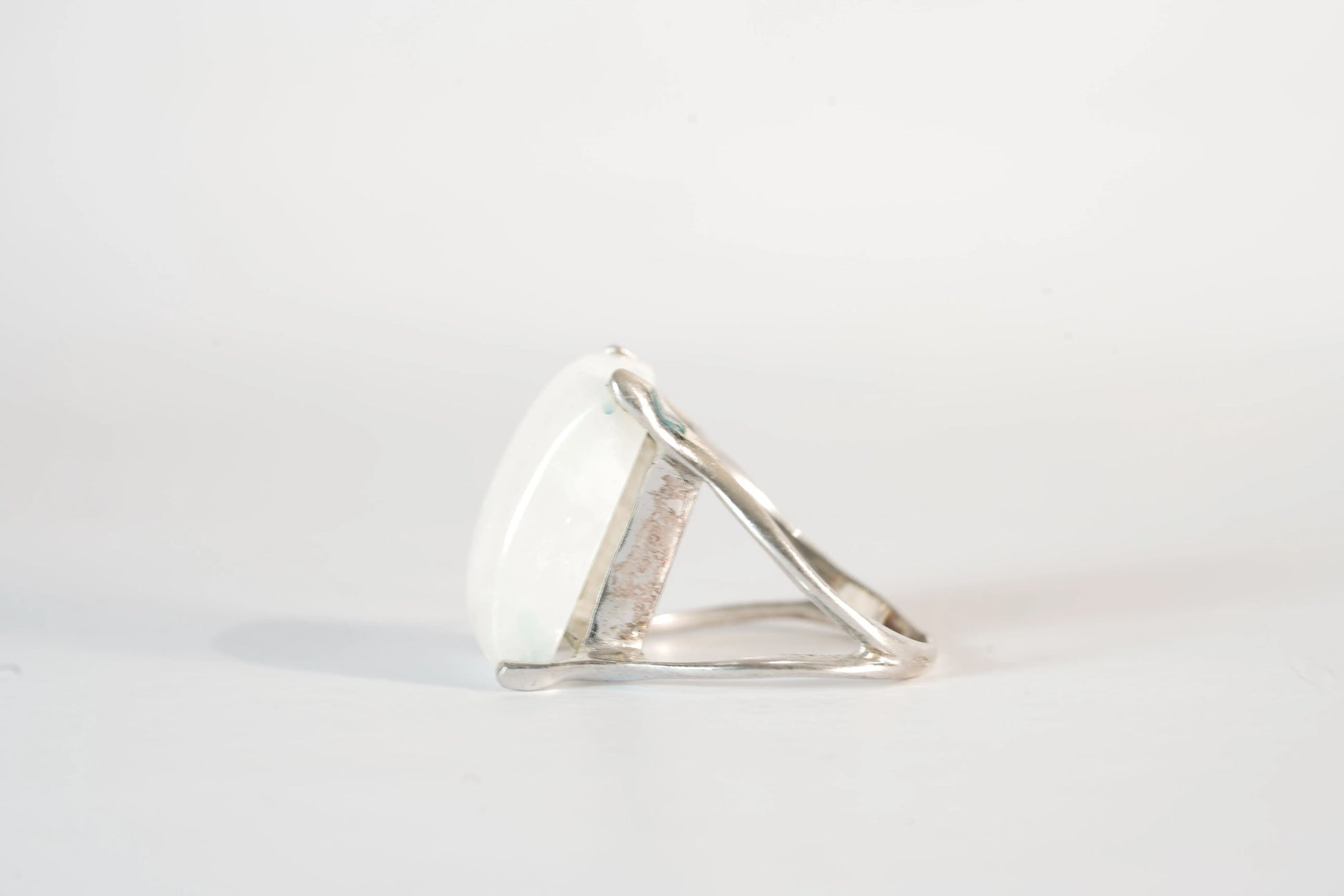 Bague fine en Argent avec large Pierre de Lune Ma boutique
