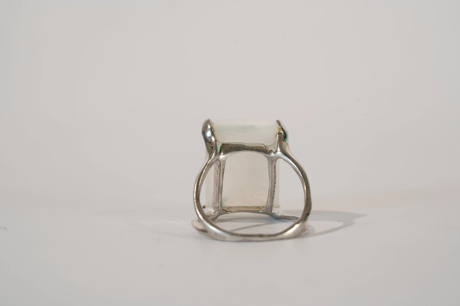 Bague fine en Argent avec large Pierre de Lune Ma boutique