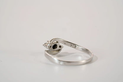 Bague en Argent avec Pierres Saphir et Zirconium Ma boutique