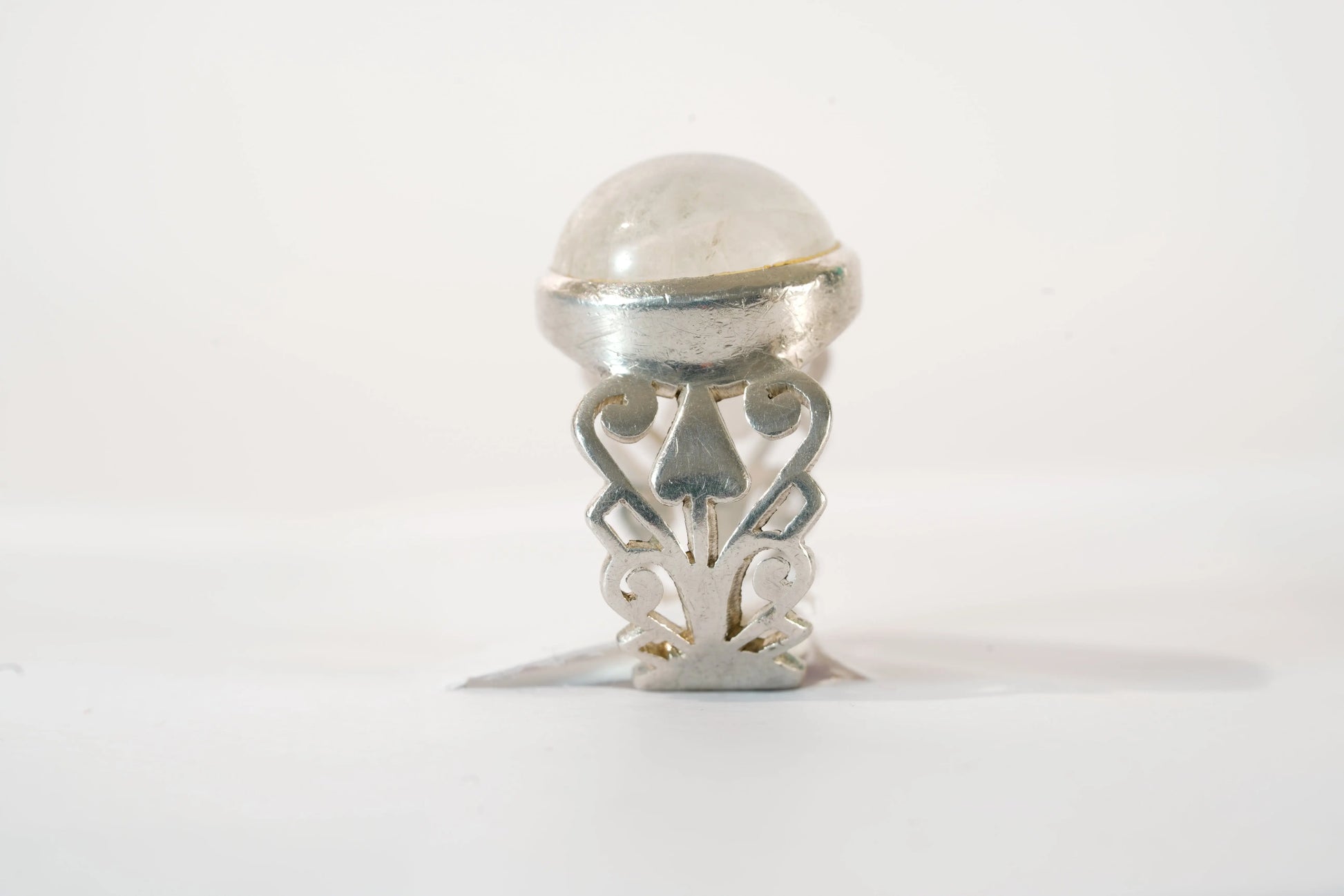 Bague anneau large en Argent avec Pierre de lune Ma boutique