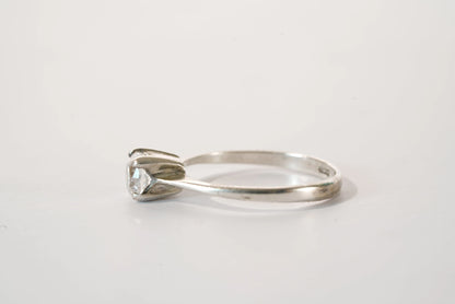 Solitaire en Argent avec pierre de Zirconium Ma boutique