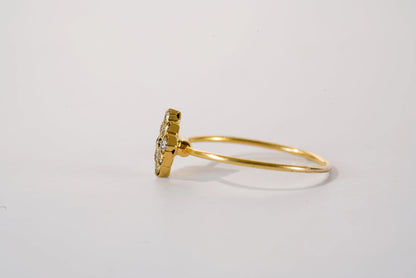 Bague fine en plaqué Or avec pierres Zirconium et Saphir Ma boutique