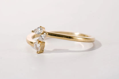 Bague croisée en plaqué Or avec pierres Zirconium Ma boutique