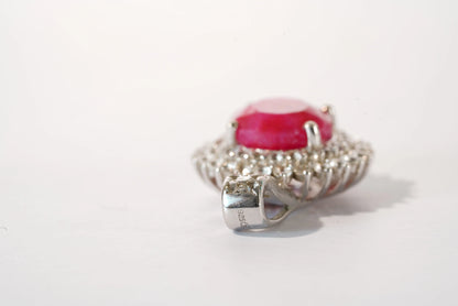 Pendentif avec Rubis entouré de pierres de Zirconium Ma boutique