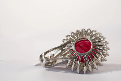Pendentif avec Rubis entouré de pierres de Zirconium Ma boutique