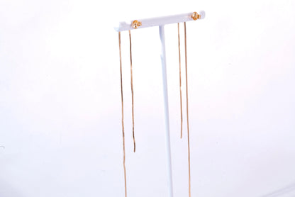 Boucles d'oreilles en Plaqué Or avec 2 fils tombants Ma boutique