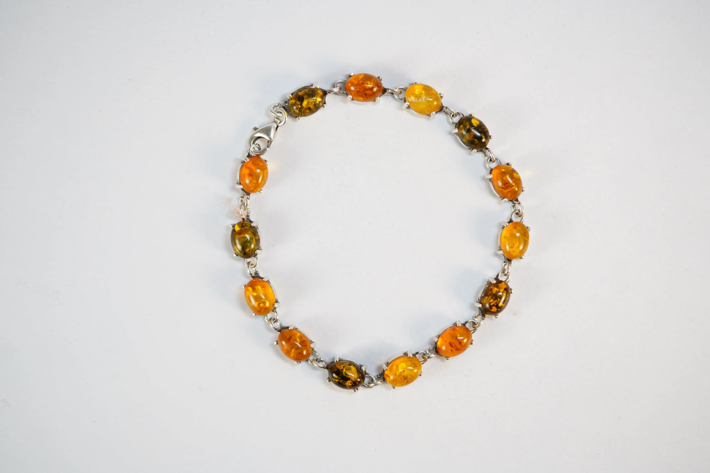 Bracelet en Argent avec pierres Ambre colorées Ma boutique