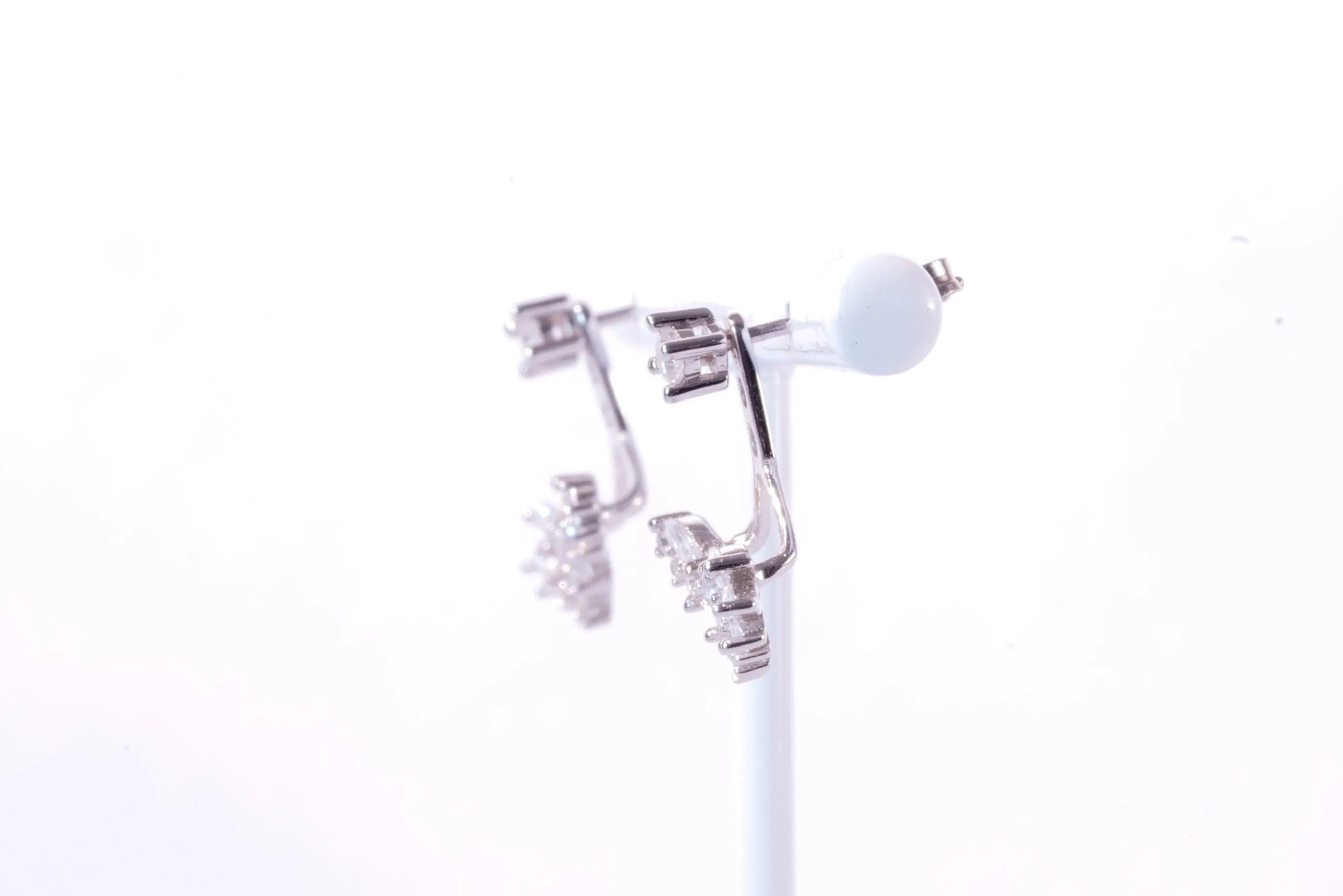 Boucles d'oreilles doubles en Argent avec pierres Zirconium Ma boutique