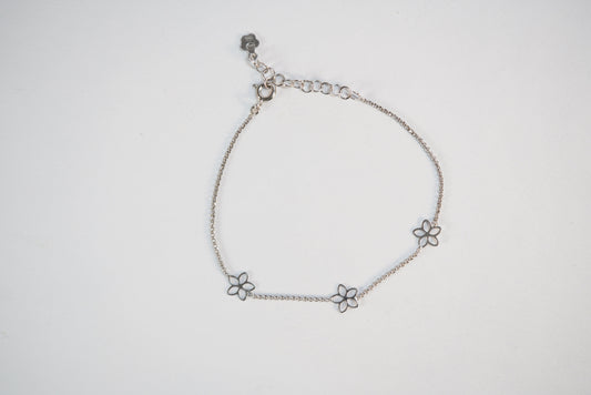 Bracelet en Argent chaine avec fleurs Ma boutique