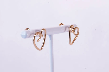 Boucles d'Oreilles forme cœur en Plaqué Or Ma boutique