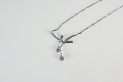Collier en Argent avec pendentif avec pierres de Zirconium et pierres bleues Ma boutique