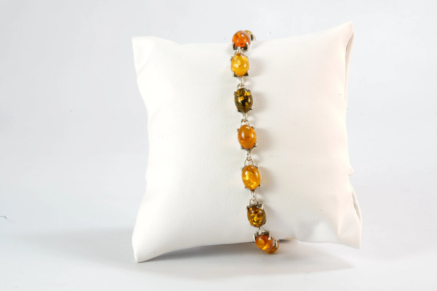 Bracelet en Argent avec pierres Ambre colorées Ma boutique