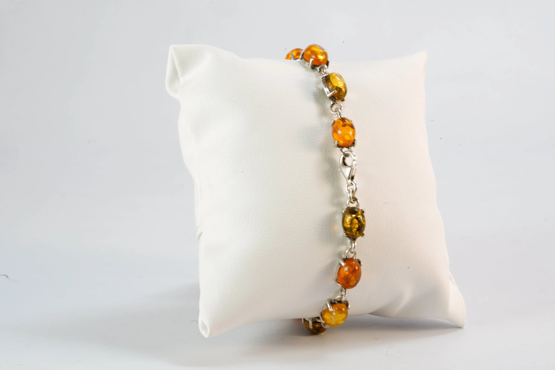 Bracelet en Argent avec pierres Ambre colorées Ma boutique