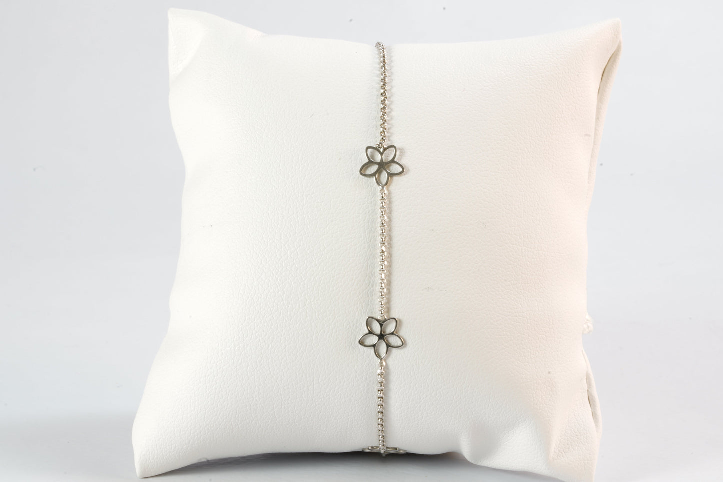 Bracelet en Argent chaine avec fleurs Ma boutique