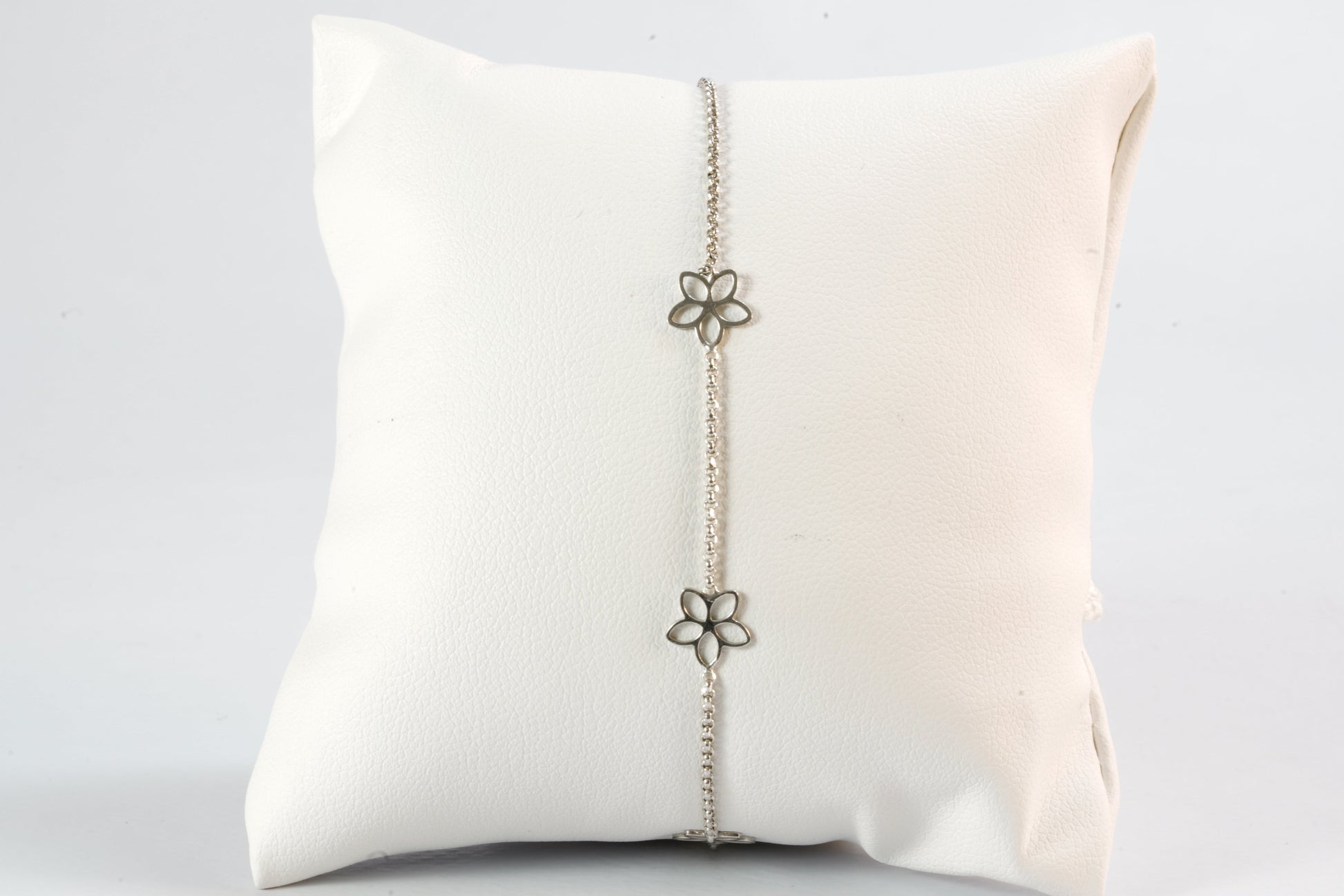 Bracelet en Argent chaine avec fleurs Ma boutique