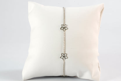 Bracelet en Argent chaine avec fleurs Ma boutique