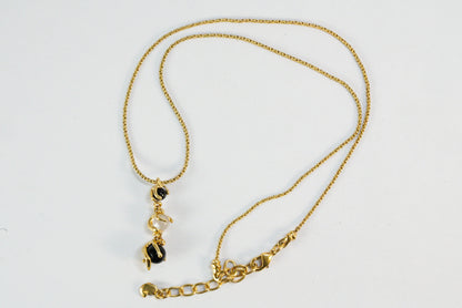 Collier JOURDAN en Plaqué Or avec pierres rondes noires et blanches Ma boutique