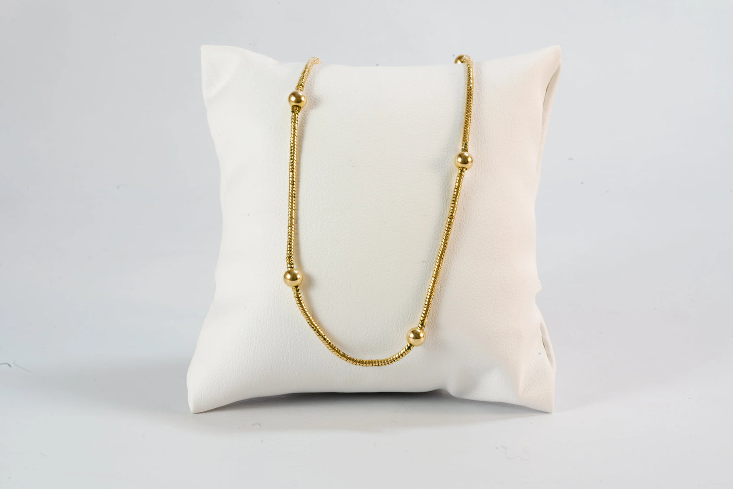 Collier Plaqué Or maille serpent boules Ma boutique