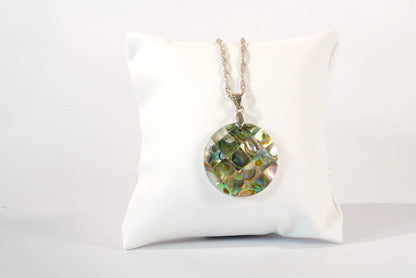 Collier en Argent avec pendentif indépendant en nacre colorée, chaîne maille corde creuse Ma boutique