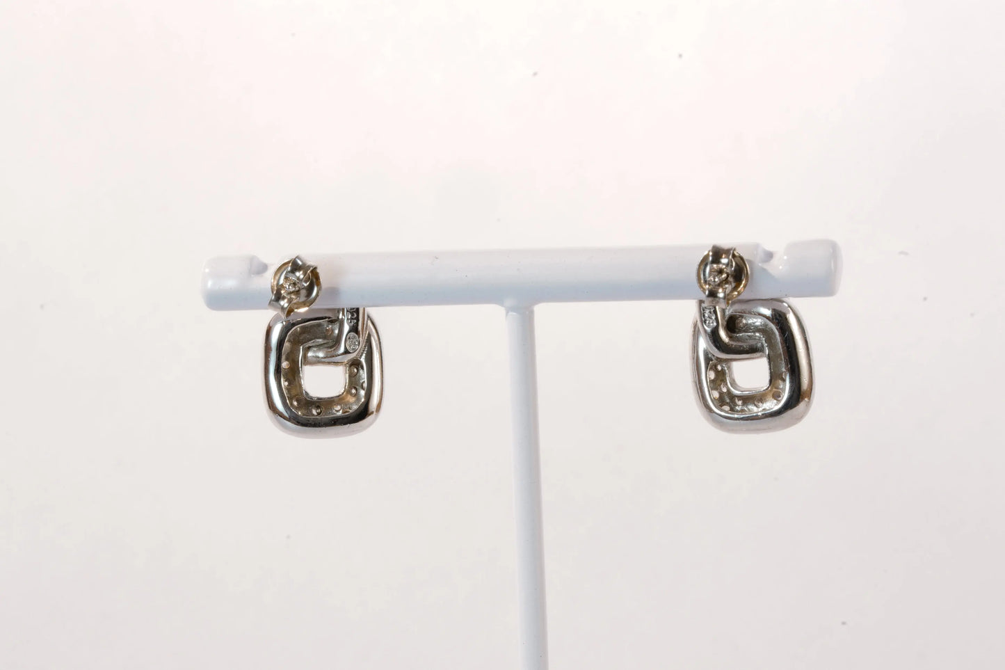 Boucles d'oreilles carrées en Argent avec pierres de Zirconium Ma boutique
