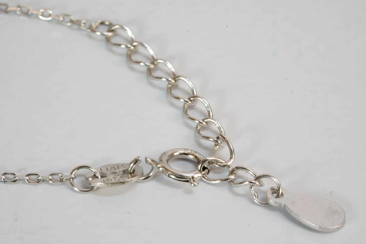Bracelet en Argent avec pendentif coueur avec pierres Zirconium chaîne maille forçat Ma boutique