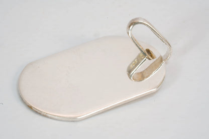 Pendentif plaque prête à graver en Argent Ma boutique