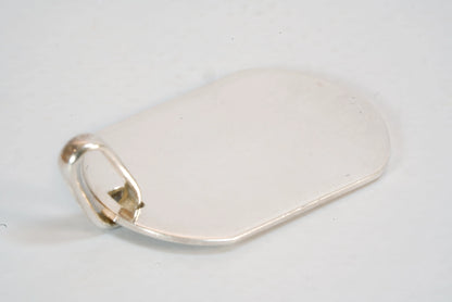 Pendentif plaque prête à graver en Argent Ma boutique