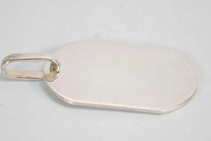 Pendentif plaque prête à graver en Argent Ma boutique