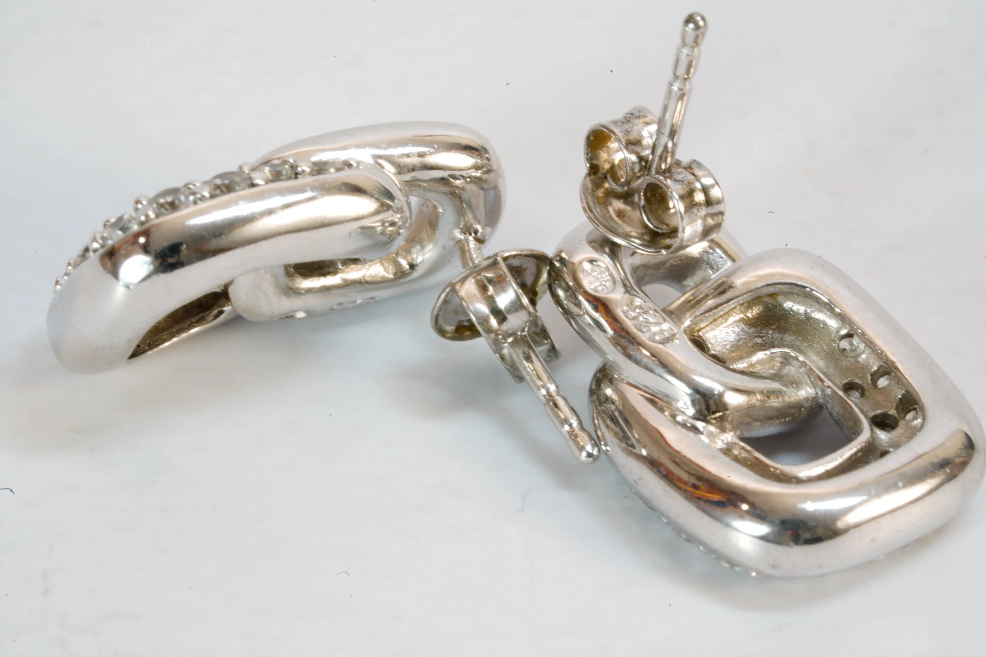 Boucles d'oreilles carrées en Argent avec pierres de Zirconium Ma boutique