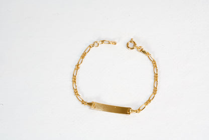 Gourmette plaqué Or chaîne maille figaro