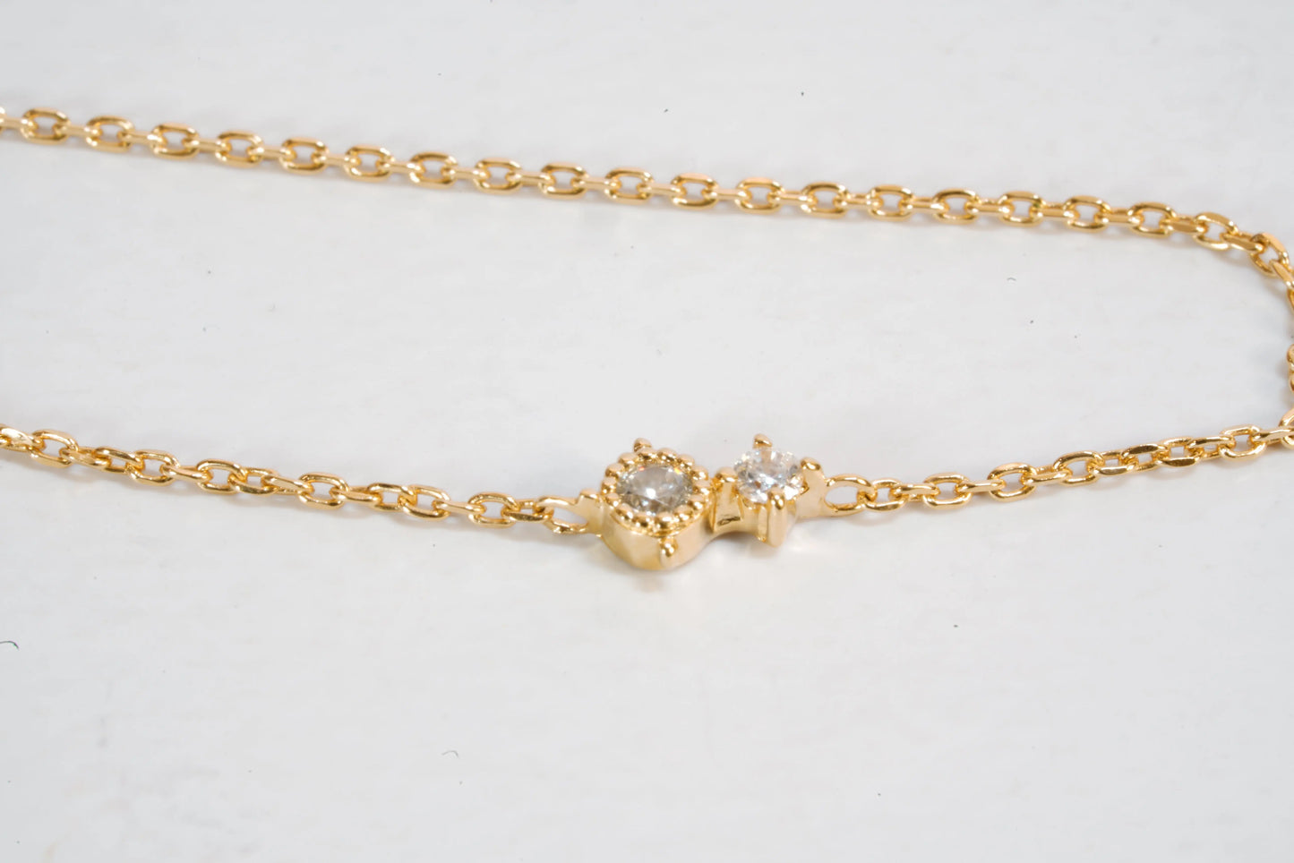 Bracelet fin en plaqué Or maille forçat avec pierres de Zirconium Ma boutique