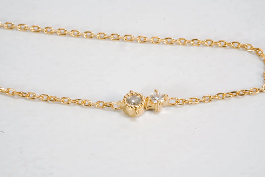Bracelet fin en plaqué Or maille forçat avec pierres de Zirconium Ma boutique