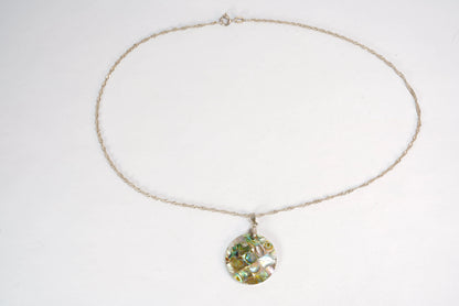 Collier en Argent avec pendentif indépendant en nacre colorée, chaîne maille corde creuse Ma boutique