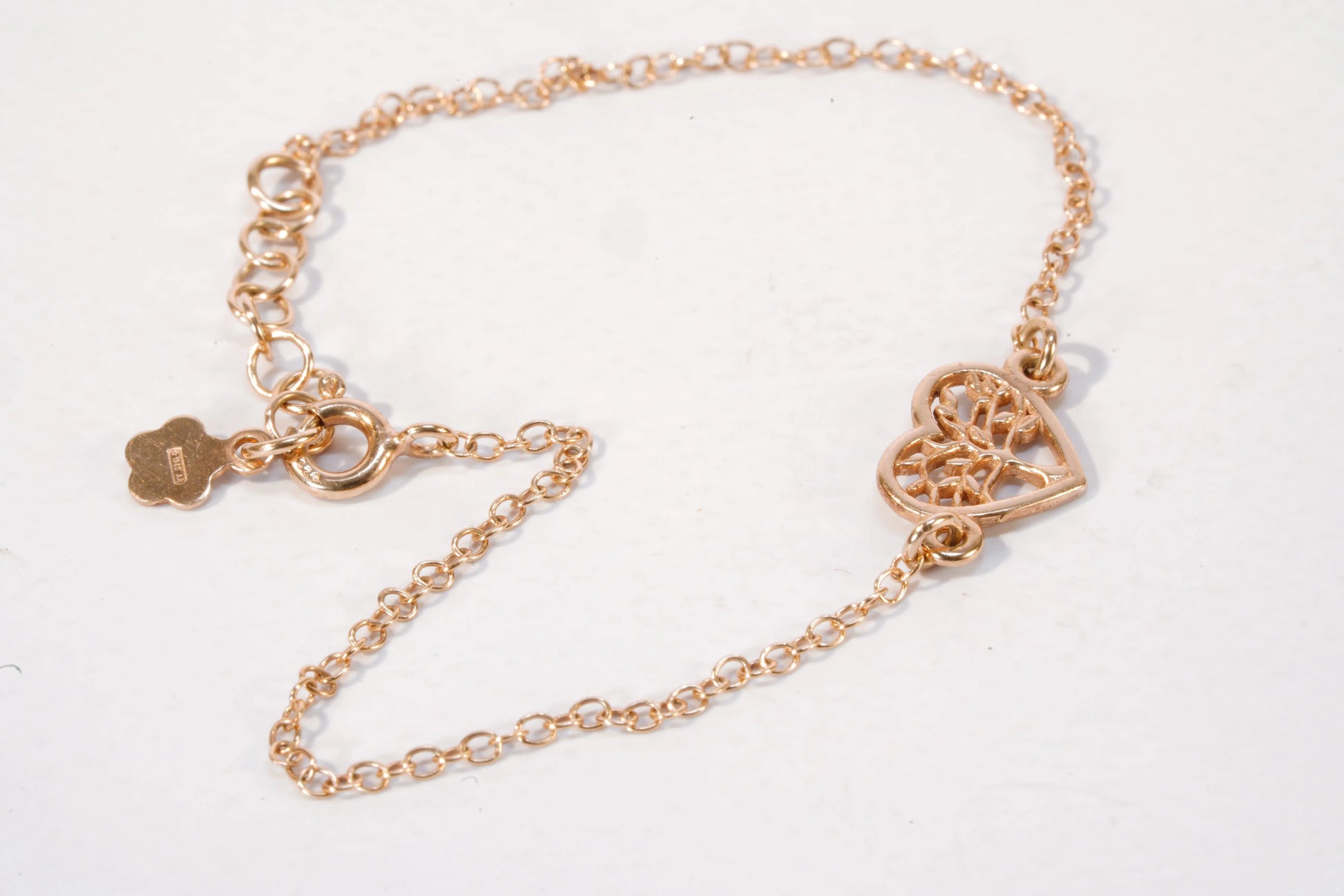 Bracelet fin en Plqué Or avec pendentif coeur et arbre de vie Ma boutique