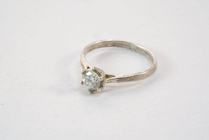 Solitaire en Argent et pierre de Zirconium Ma boutique