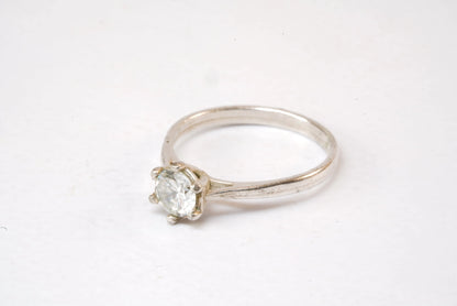 Solitaire Argent avec pierre de Zirconium Ma boutique