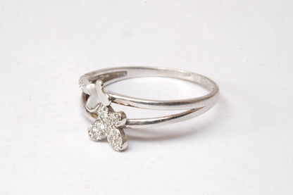 Bague fine en Argent pierre de Zirconium avec motifs papillon Ma boutique