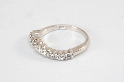 Bague en Argent forme ondulée avec pierres de Zirconium Ma boutique