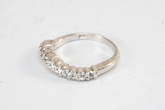 Bague en Argent forme ondulée avec pierres de Zirconium Ma boutique