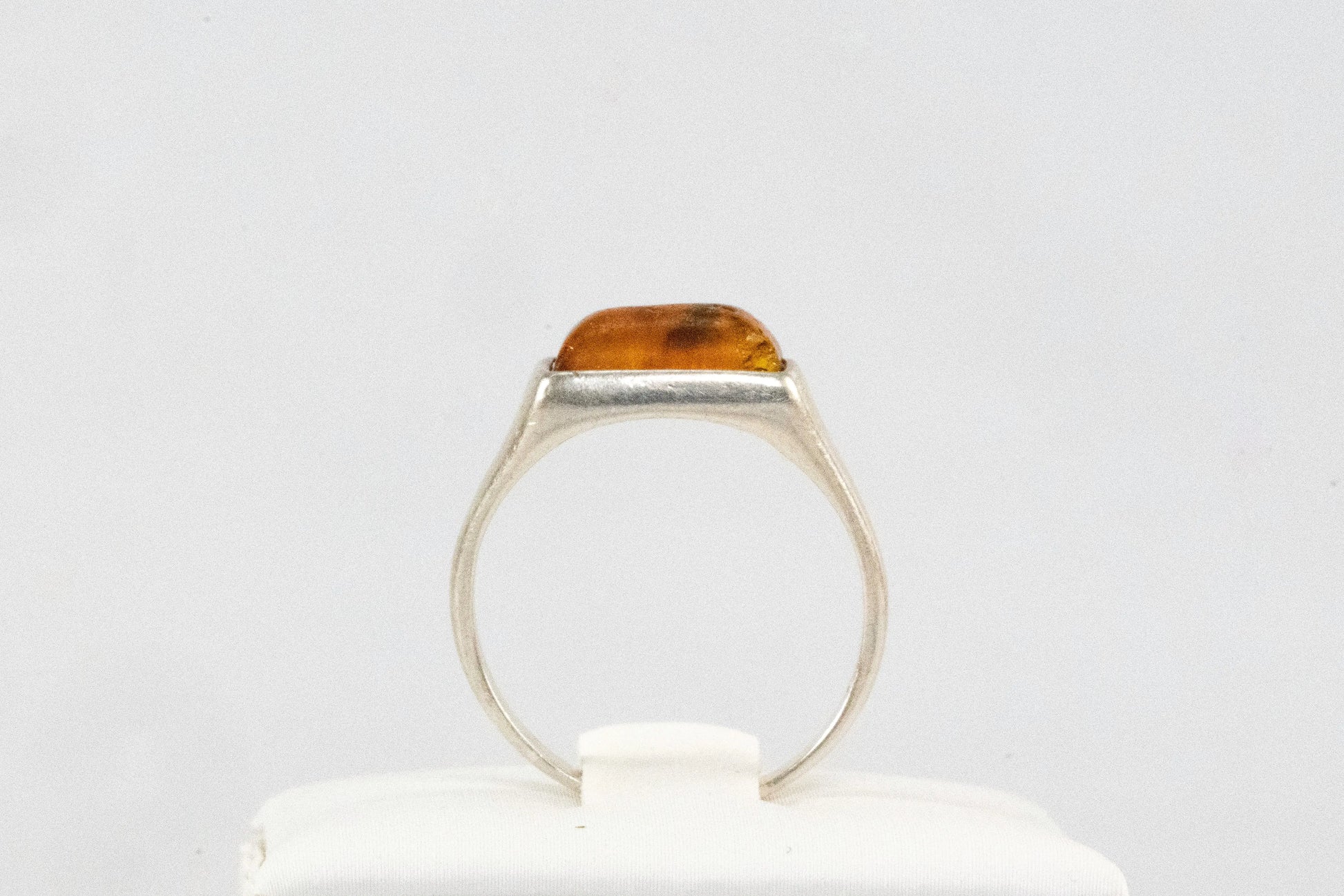 Bague en Argent avec pierre Ambre orange Ma boutique
