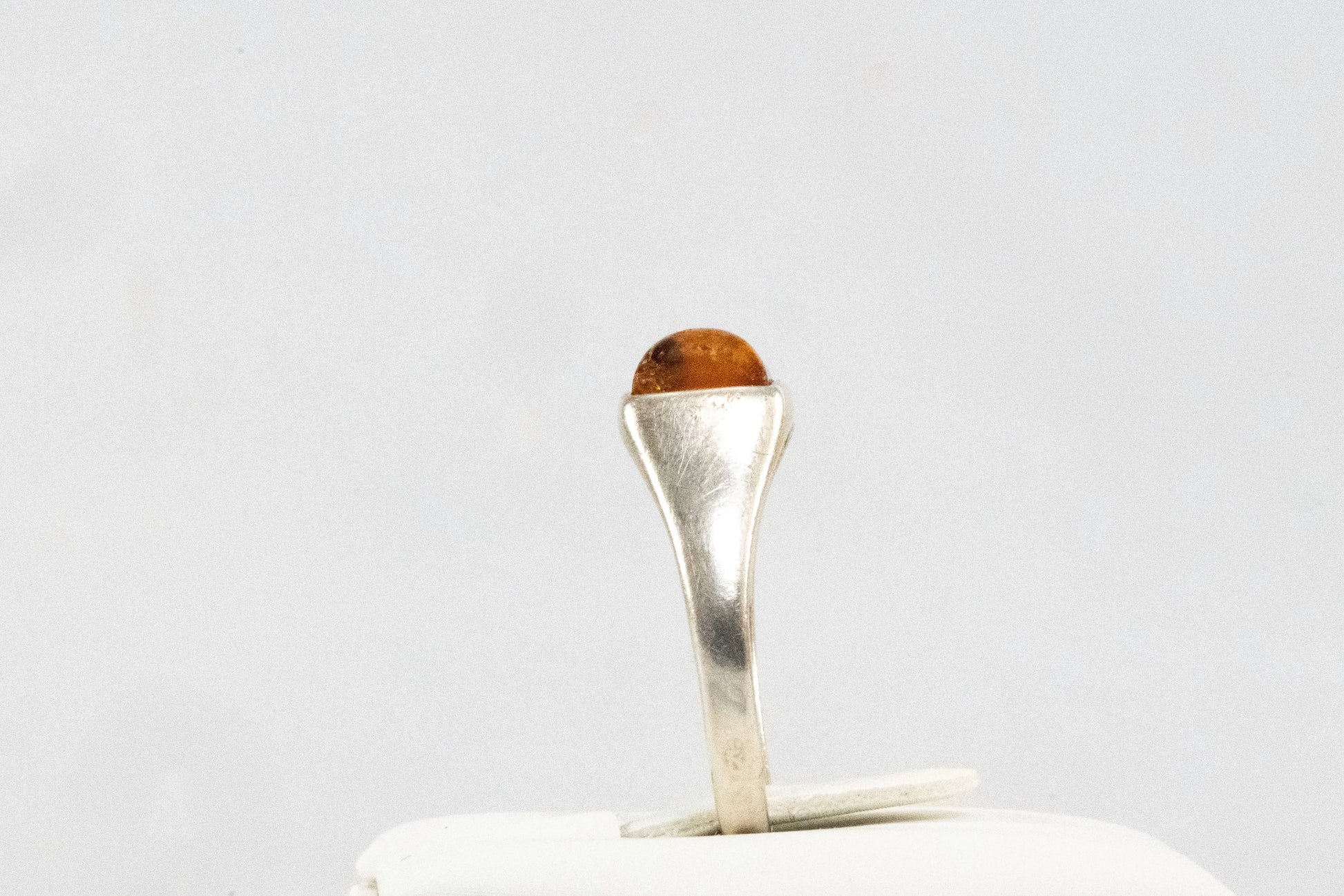Bague en Argent avec pierre Ambre orange Ma boutique