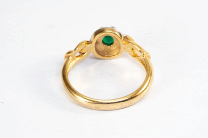 Bague en Plaqué Or sertie d'une émeraude Ma boutique