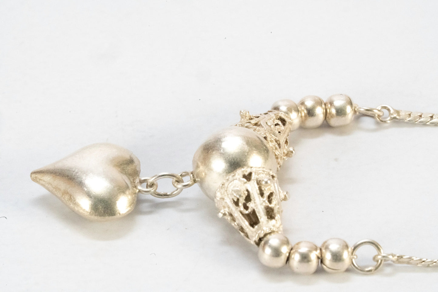Collier en Plaqué Argent avec pendentif style Berbère et coeur Ma boutique