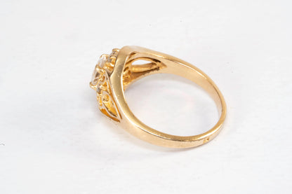 Bague en Plaqué Or style art déco avec pierres de Zirconium Ma boutique