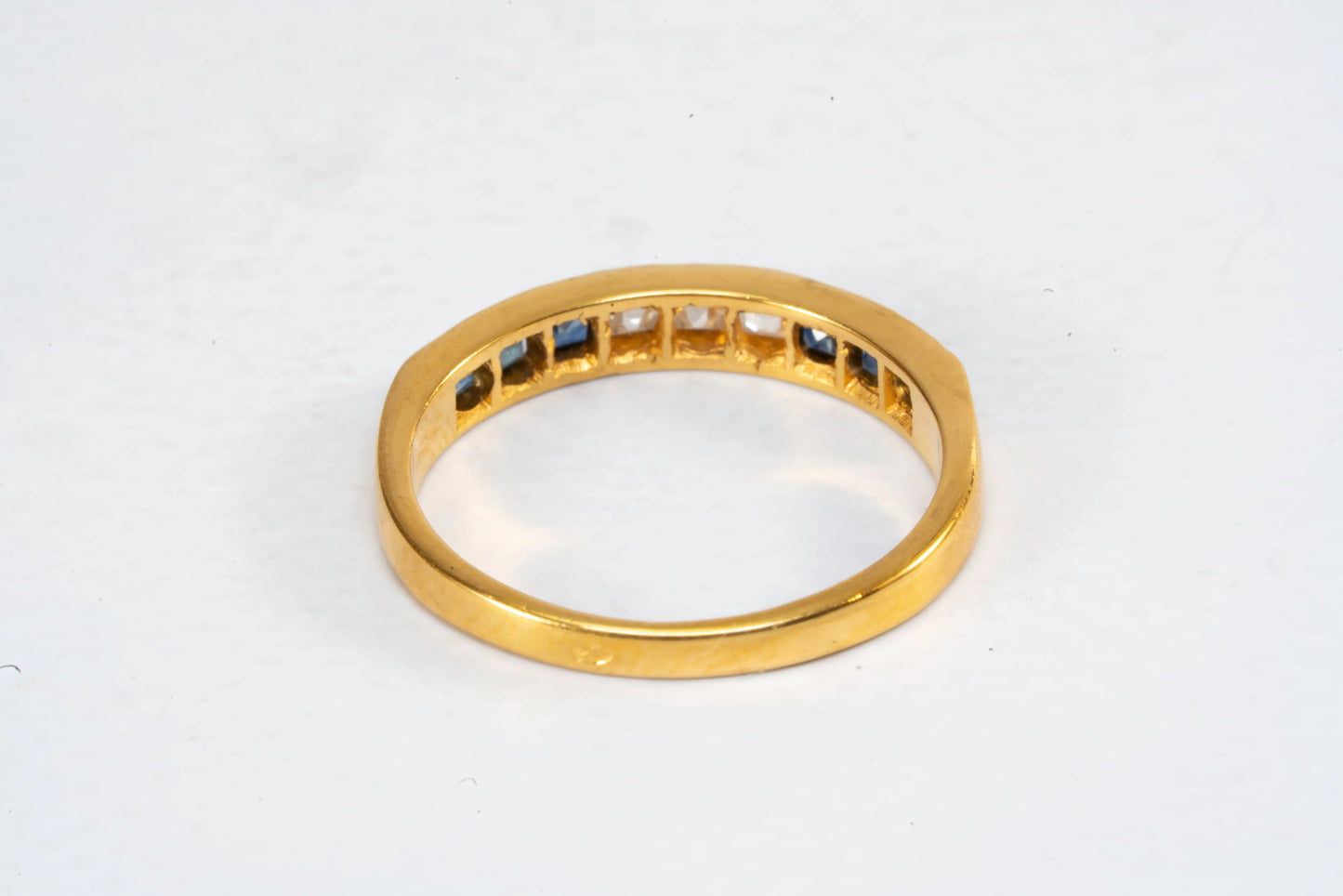 Bague en Plaqué Or avec pierres de Zirconium et pierres bleues Ma boutique